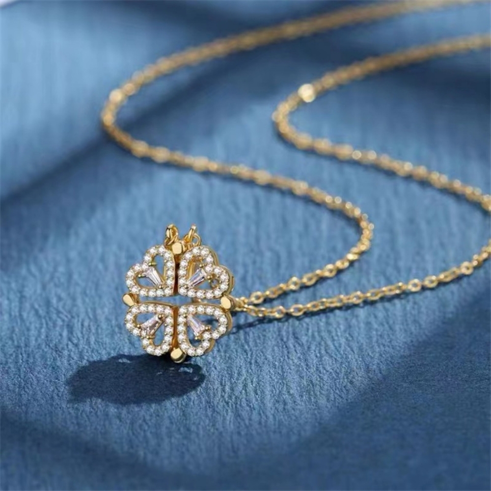 14k gold with diamonds heart necklace - Picture 4 of 4